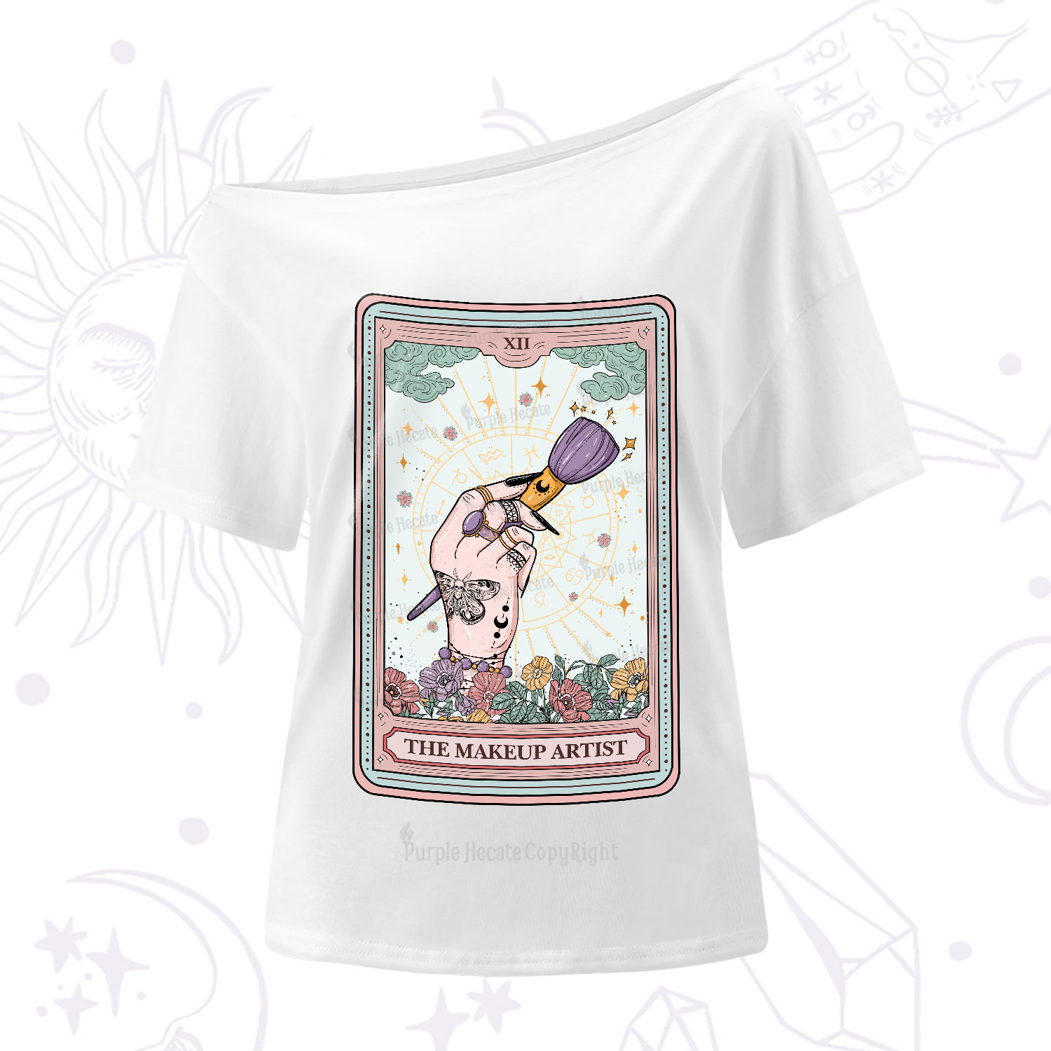Purplehecate The Makeup Artist Tarot One-Shoulder T-Shirt