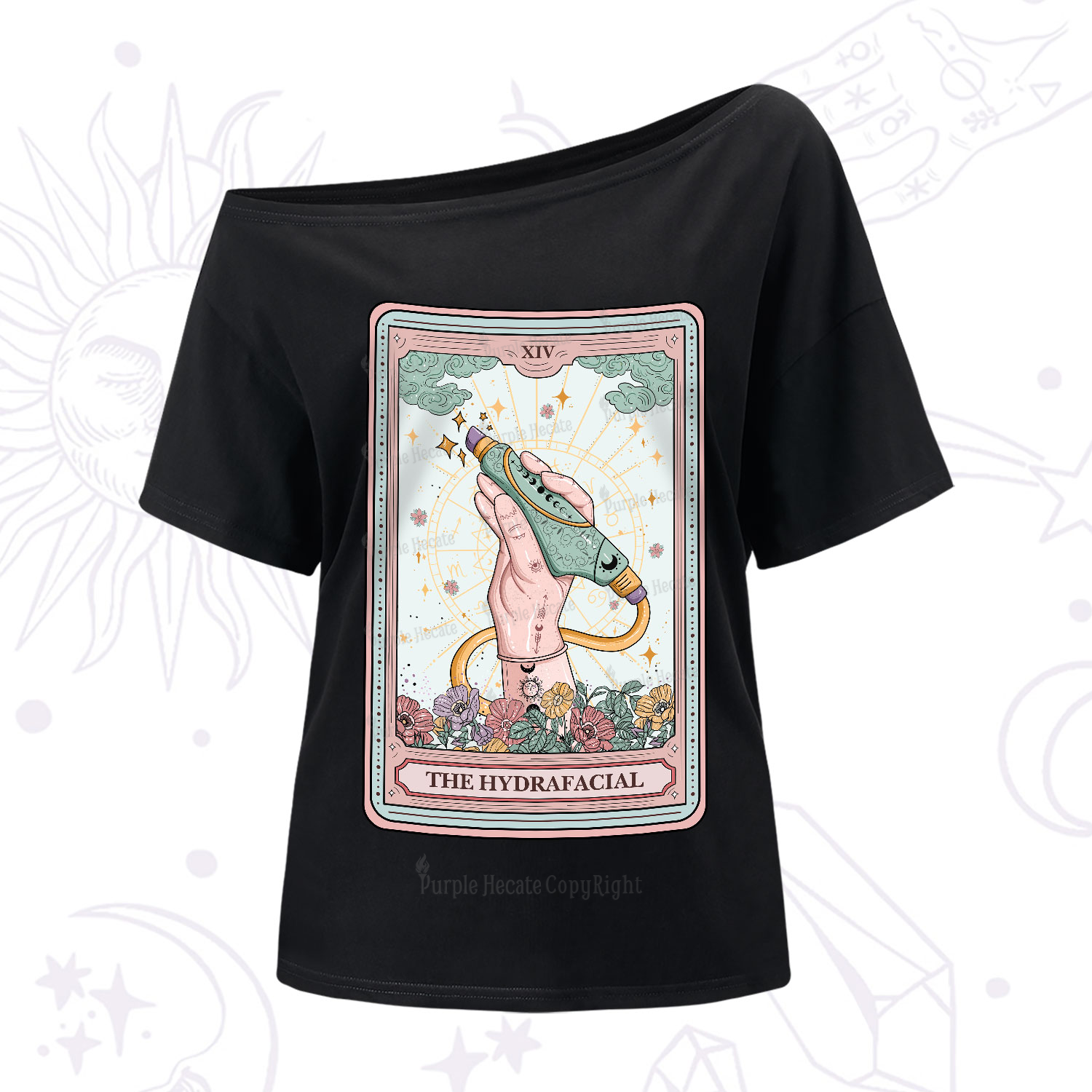 Purplehecate The Hydrafacial Tarot One-Shoulder T-Shirt