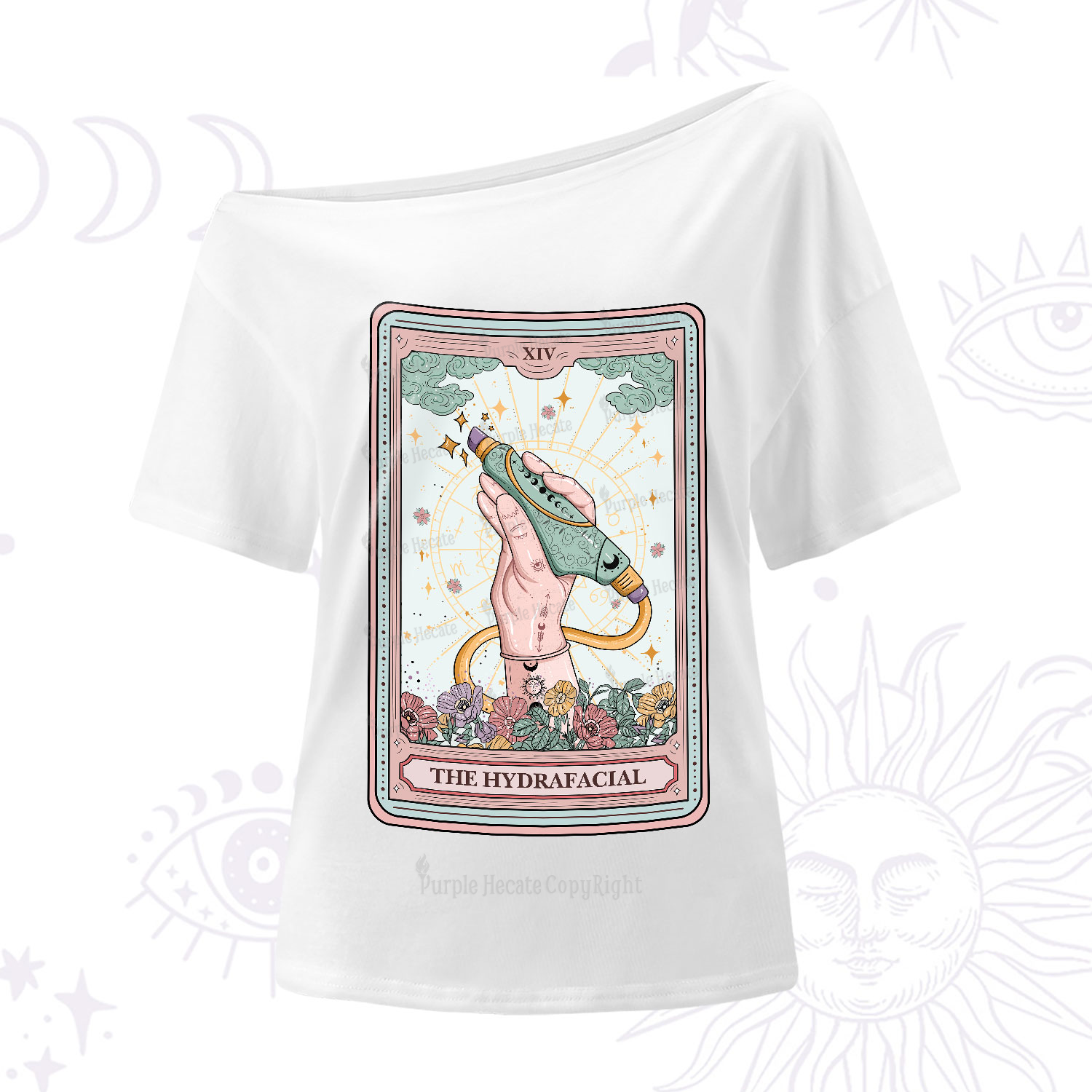 Purplehecate The Hydrafacial Tarot One-Shoulder T-Shirt