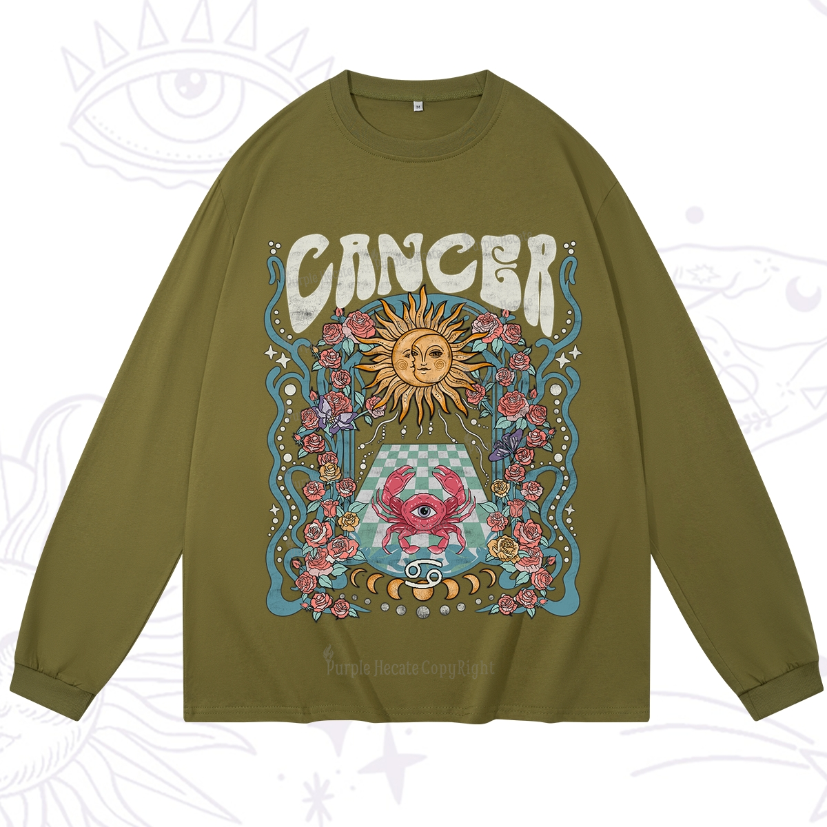 Purplehecate Cancer Spirit Zodiac Long Sleeve T-Shirt