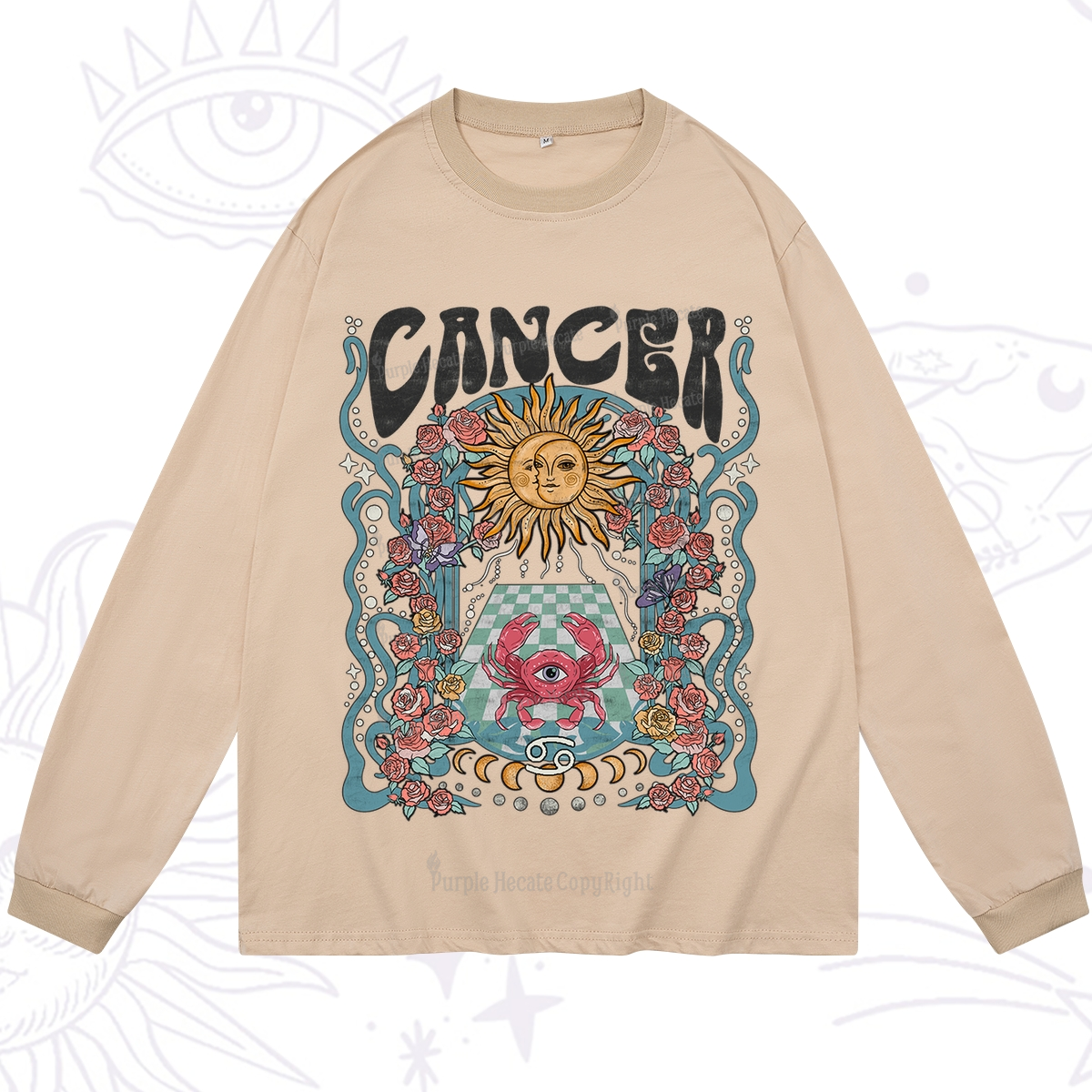 Purplehecate Cancer Spirit Zodiac Long Sleeve T-Shirt