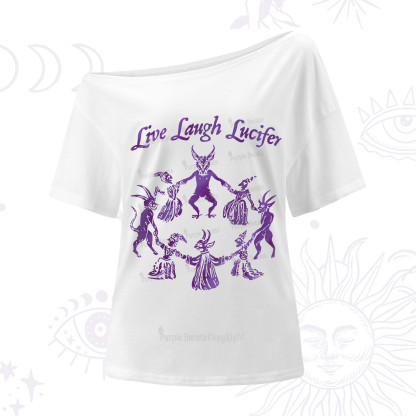 Purplehecate Live Laugh Lucifer Satanic One-Shoulder T-Shirt