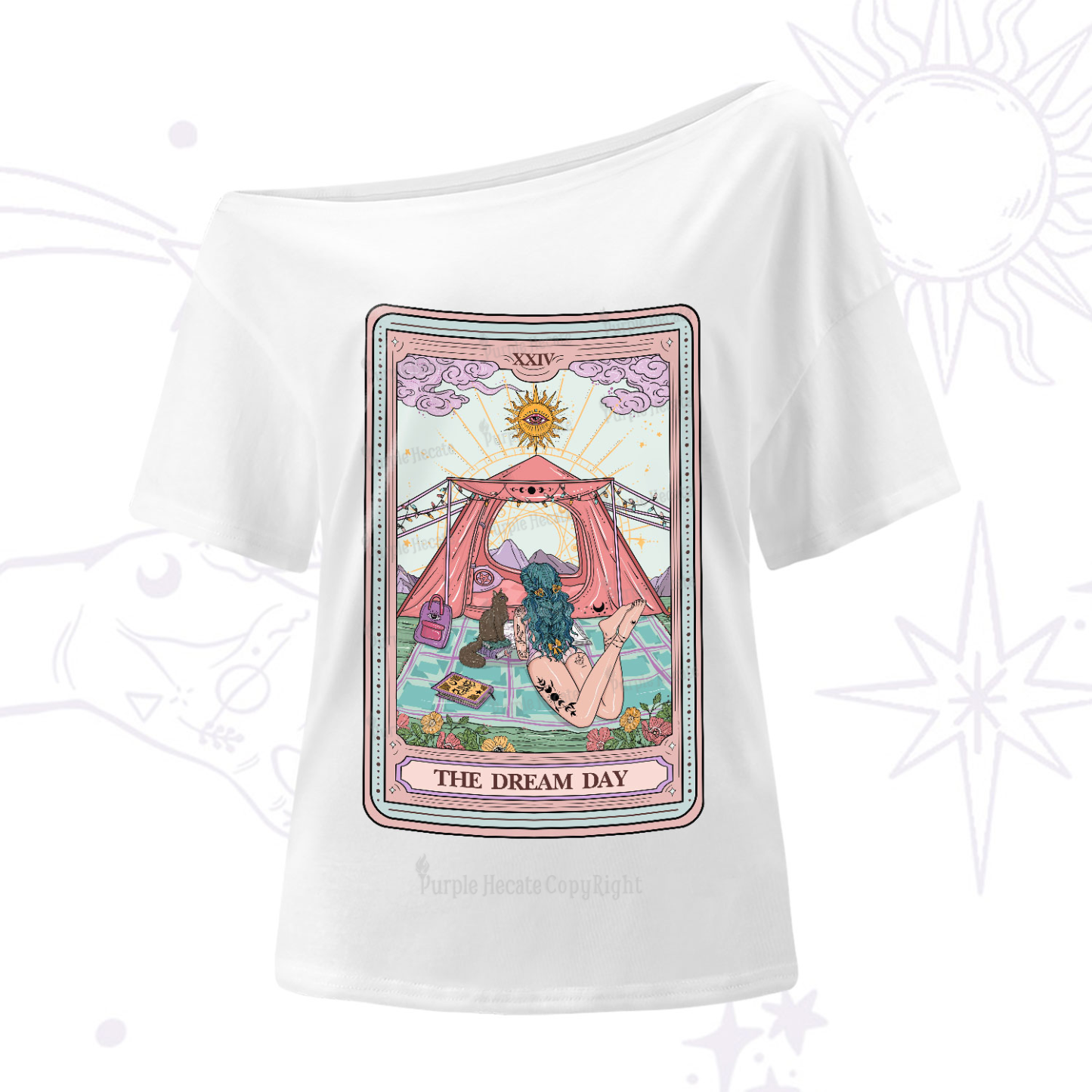 Purplehecate The Dream Day Tarot One-Shoulder T-Shirt
