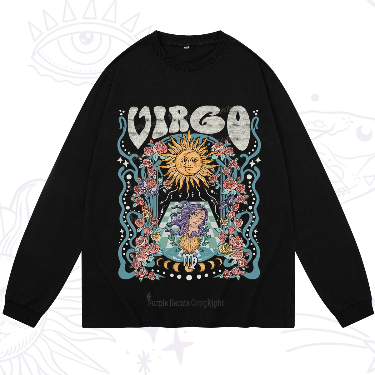 Purplehecate Virgo Spirit Zodiac Long Sleeve T-Shirt