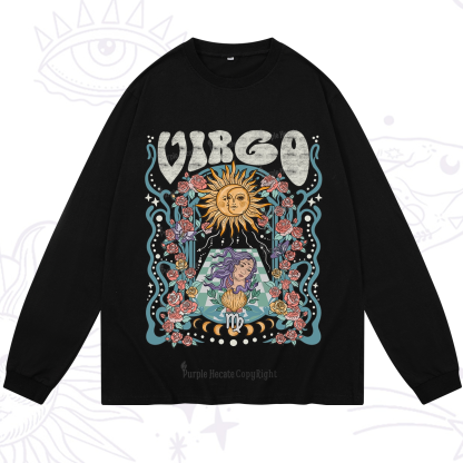 Purplehecate Virgo Spirit Zodiac Long Sleeve T-Shirt