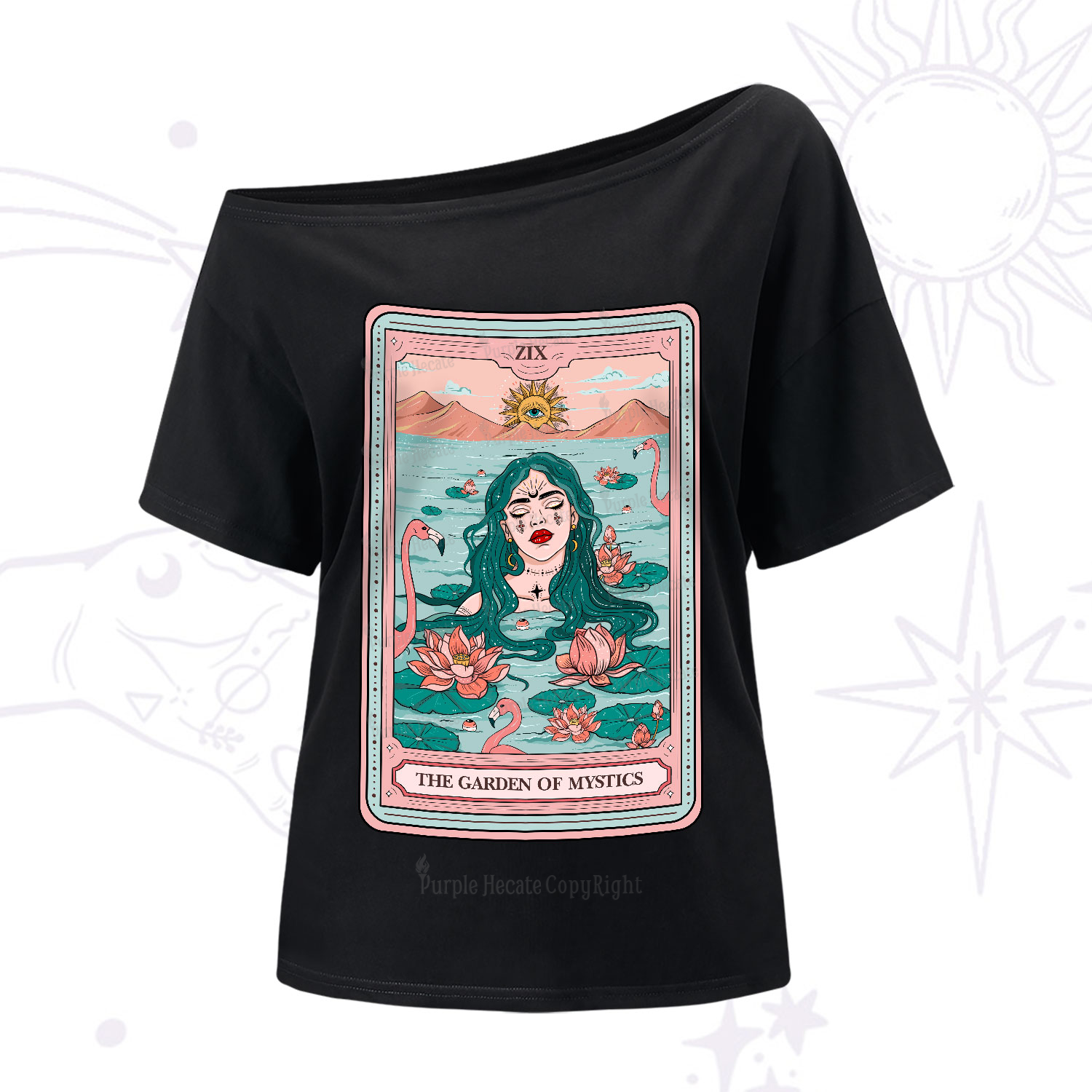 Purplehecate The Garden Of Mystics Tarot One-Shoulder T-Shirt