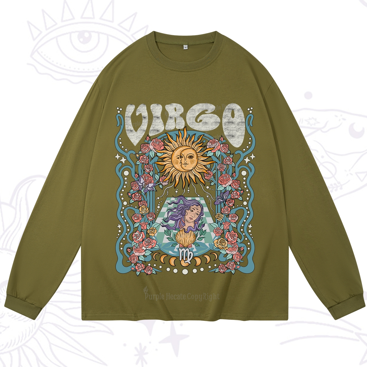 Purplehecate Virgo Spirit Zodiac Long Sleeve T-Shirt