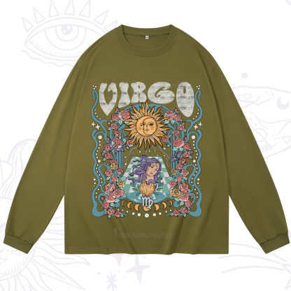Purplehecate Virgo Spirit Zodiac Long Sleeve T-Shirt