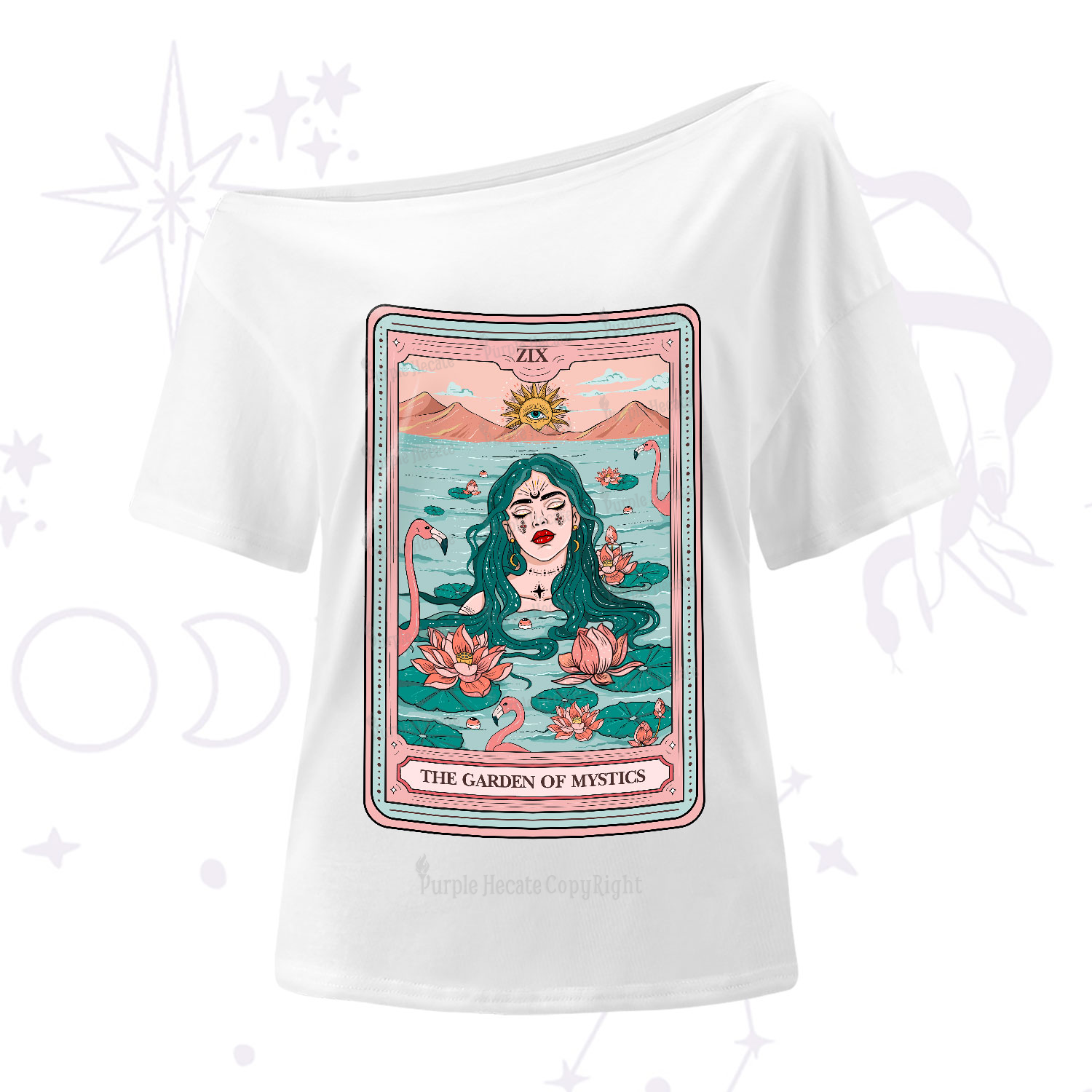 Purplehecate The Garden Of Mystics Tarot One-Shoulder T-Shirt