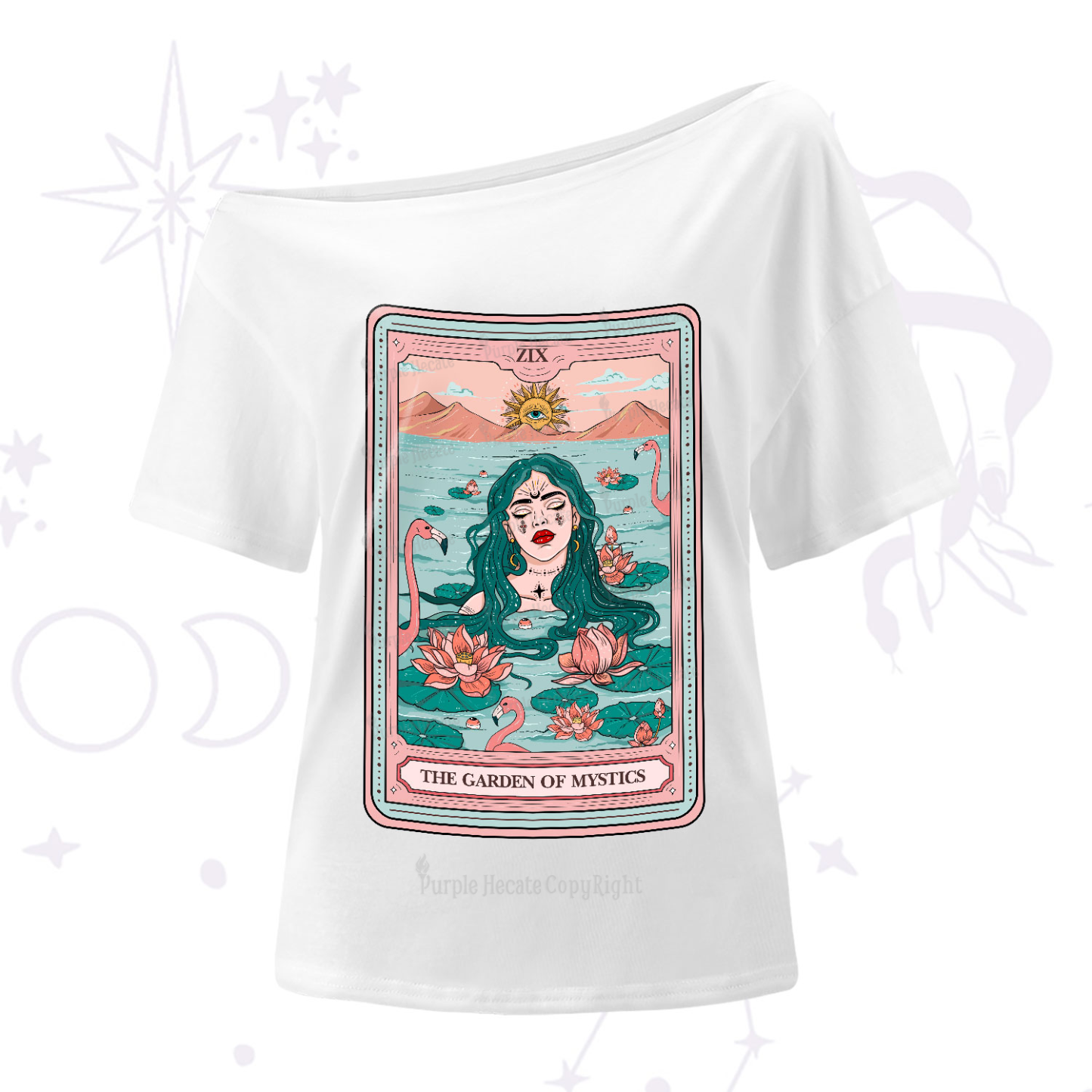Purplehecate The Garden Of Mystics Tarot One-Shoulder T-Shirt