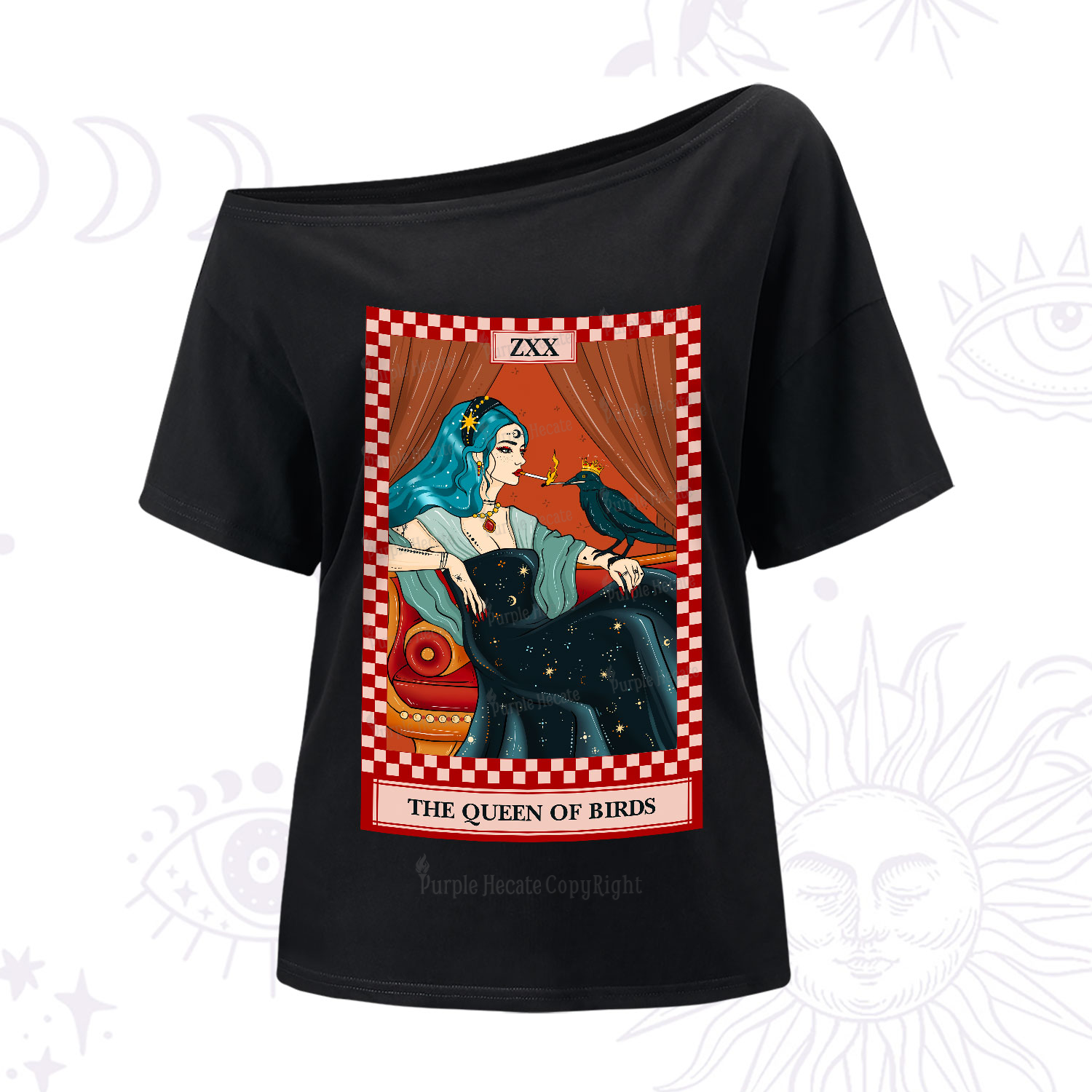 Purplehecate The Queen Of Birds Tarot One-Shoulder T-Shirt