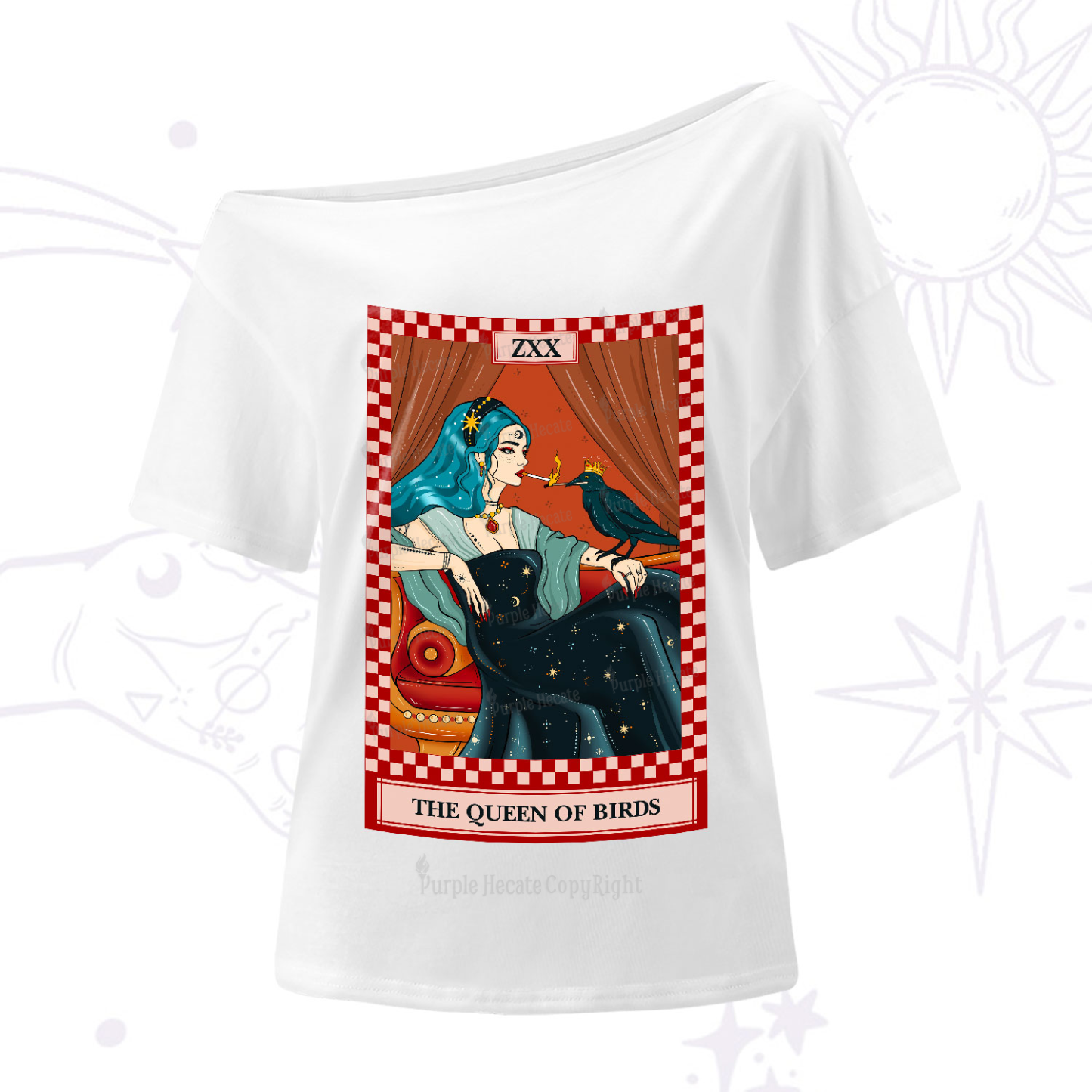 Purplehecate The Queen Of Birds Tarot One-Shoulder T-Shirt