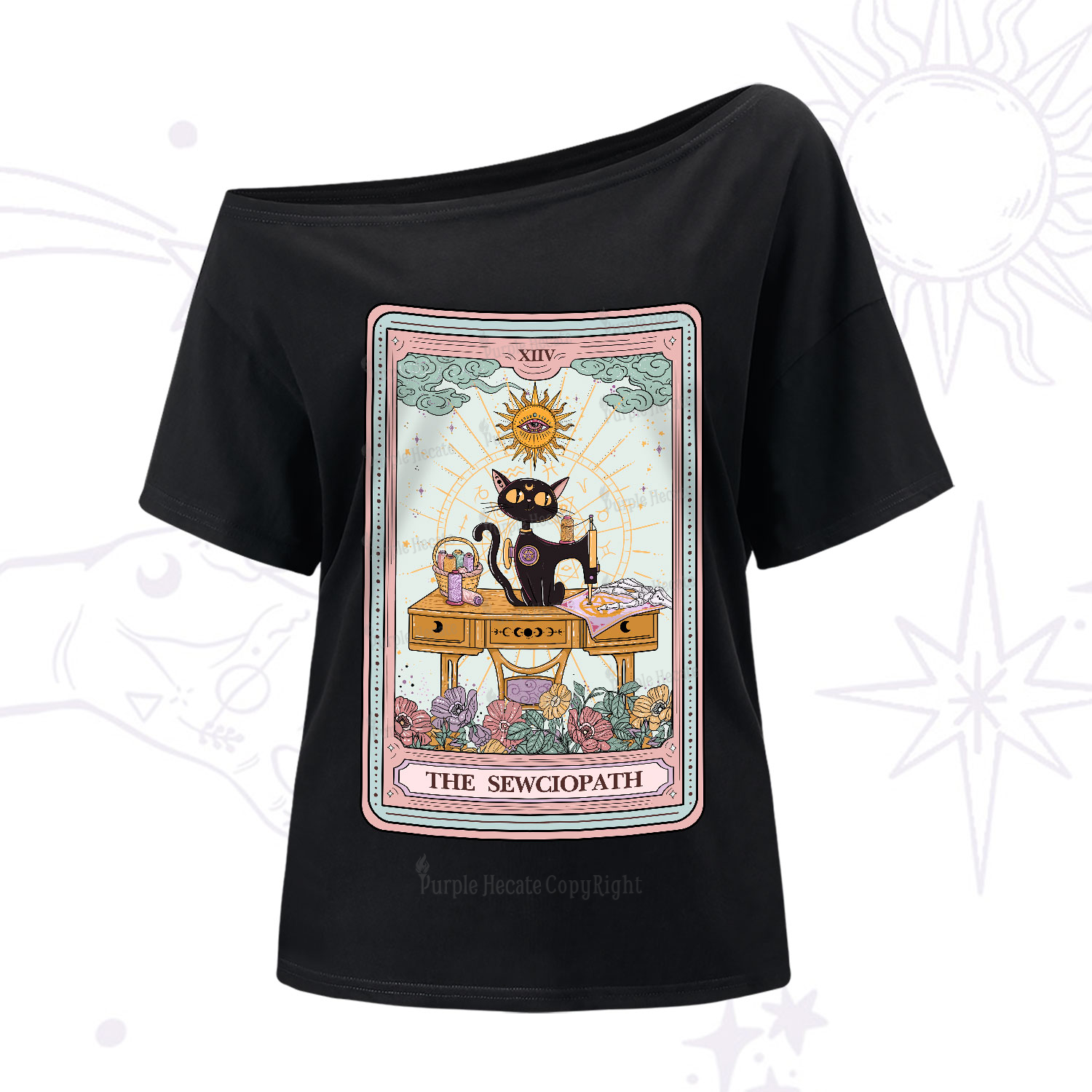Purplehecate The Sewciopath Tarot One-Shoulder T-Shirt