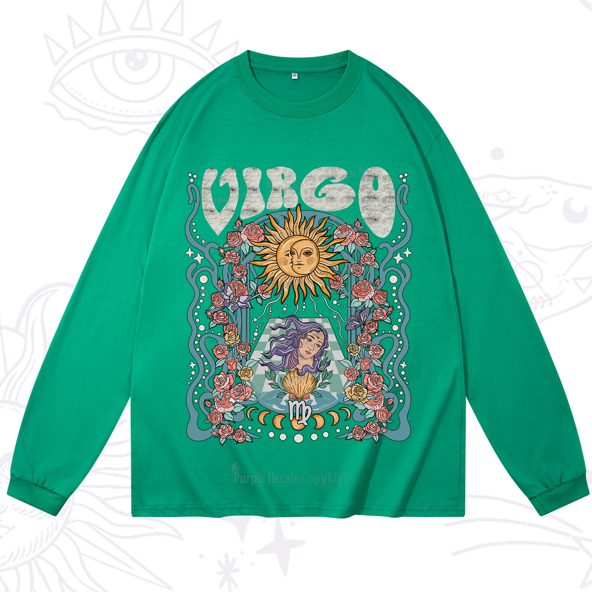 Purplehecate Virgo Spirit Zodiac Long Sleeve T-Shirt