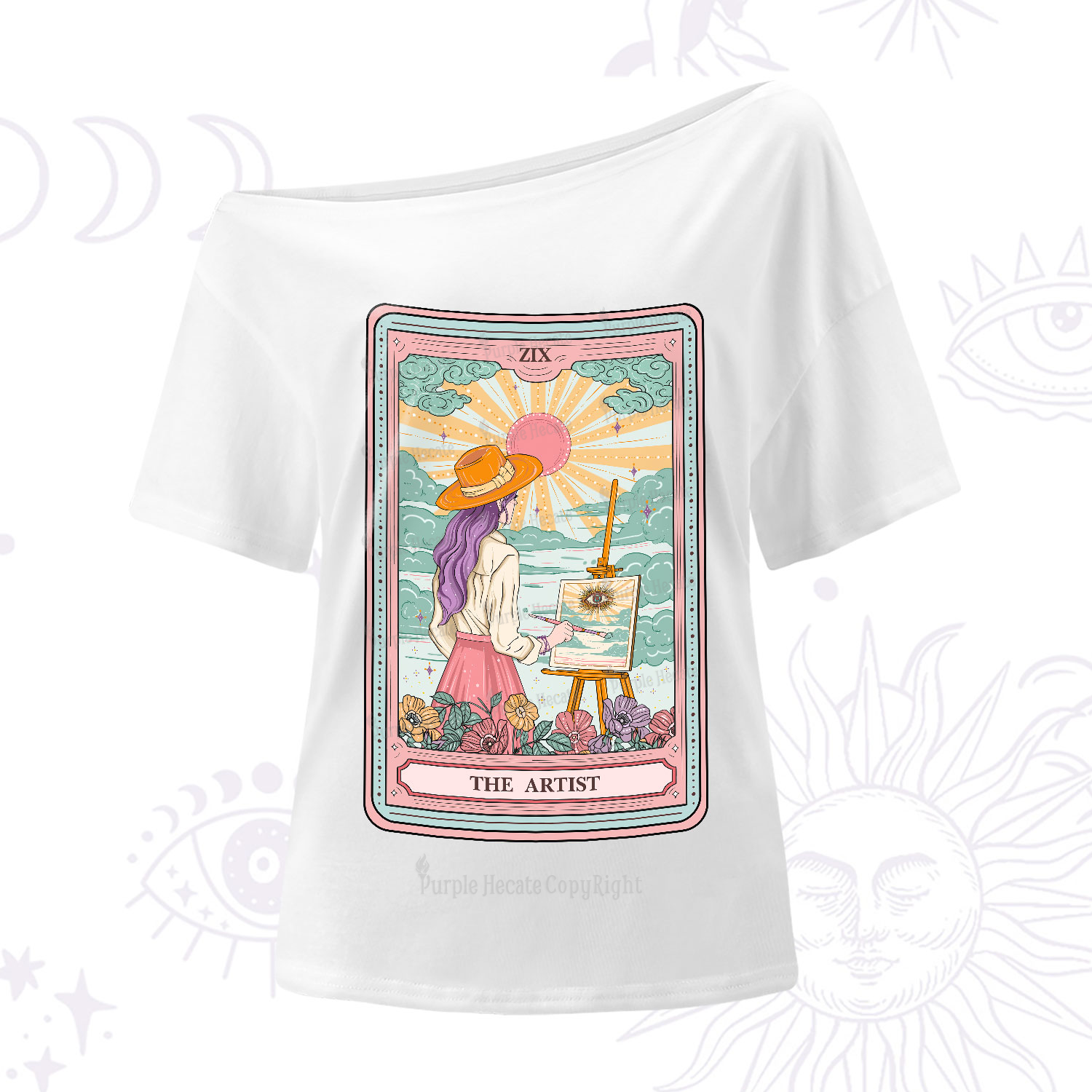 Purplehecate The Artist Tarot One-Shoulder T-Shirt
