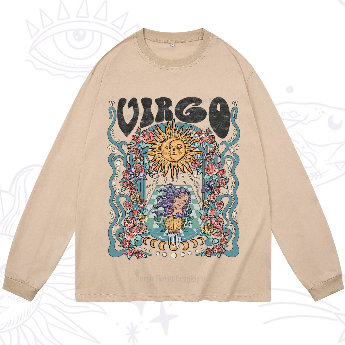 Purplehecate Virgo Spirit Zodiac Long Sleeve T-Shirt
