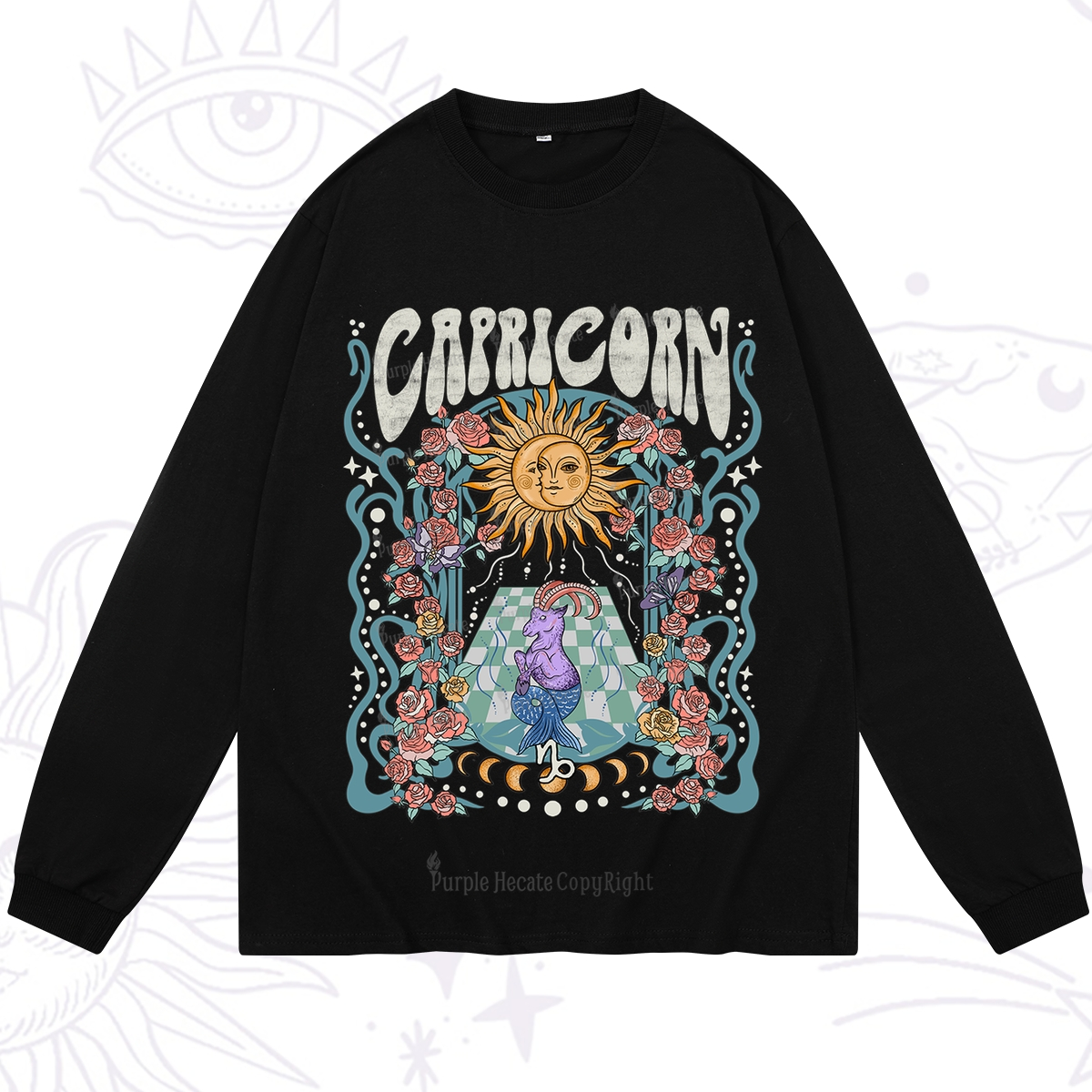 Purplehecate Capricorn Spirit Zodiac Long Sleeve T-Shirt