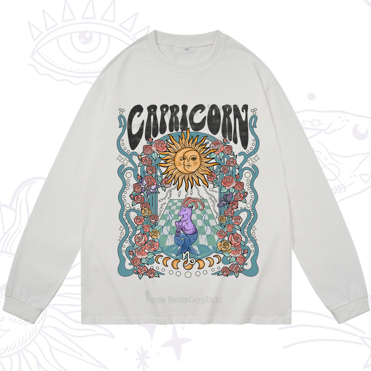 Purplehecate Capricorn Spirit Zodiac Long Sleeve T-Shirt
