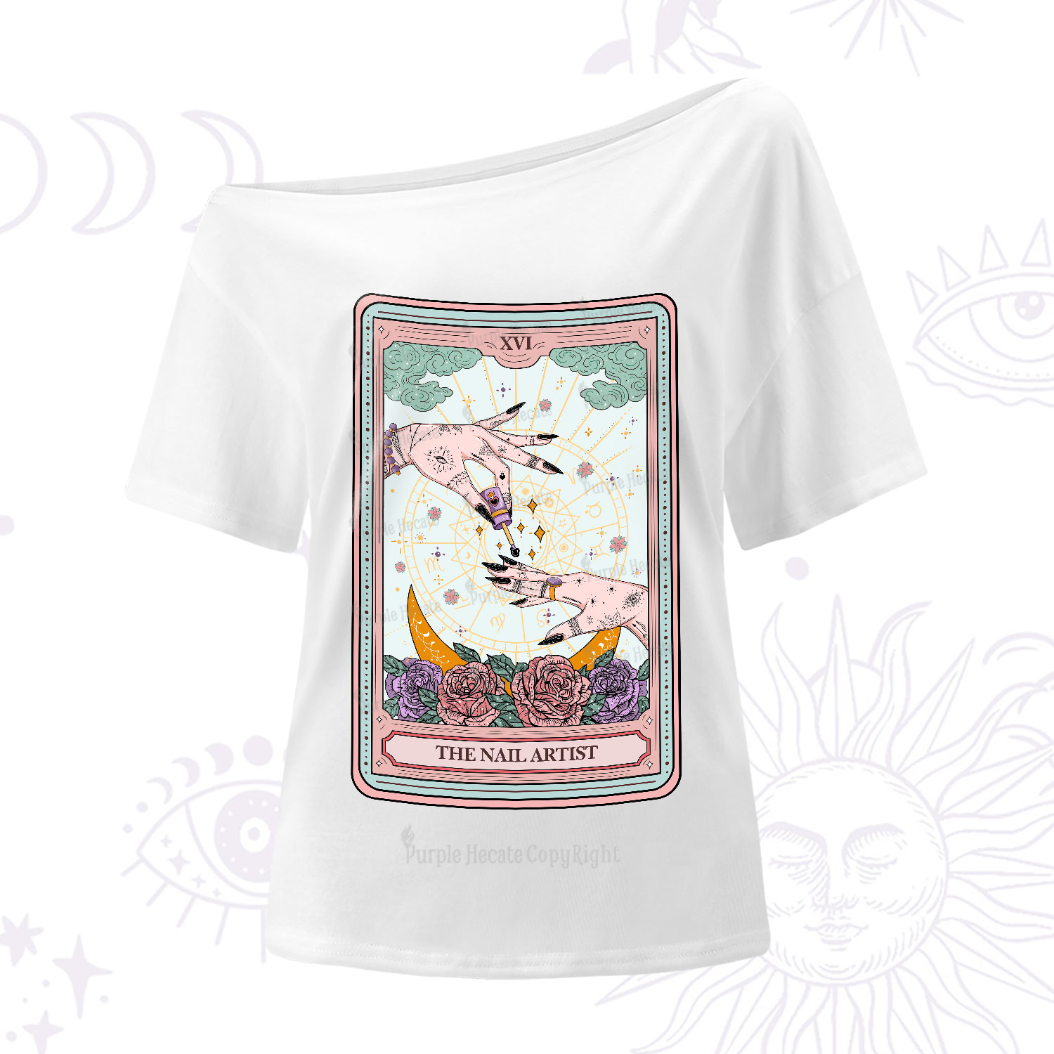 Purplehecate The Nail Artist Tarot One-Shoulder T-Shirt