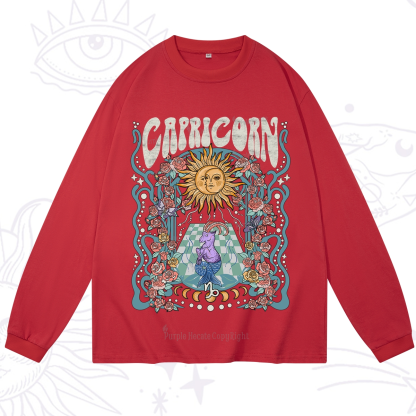 Purplehecate Capricorn Spirit Zodiac Long Sleeve T-Shirt