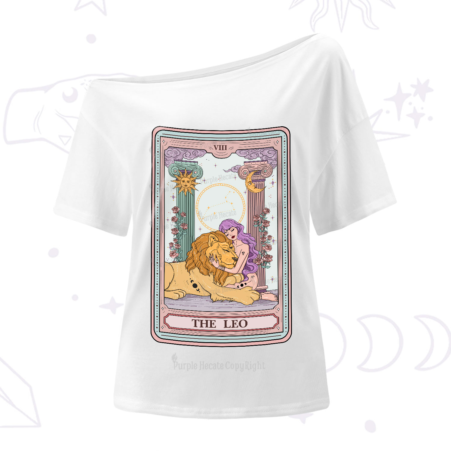 Purplehecate The Leo Goddess Tarot One-Shoulder T-Shirt