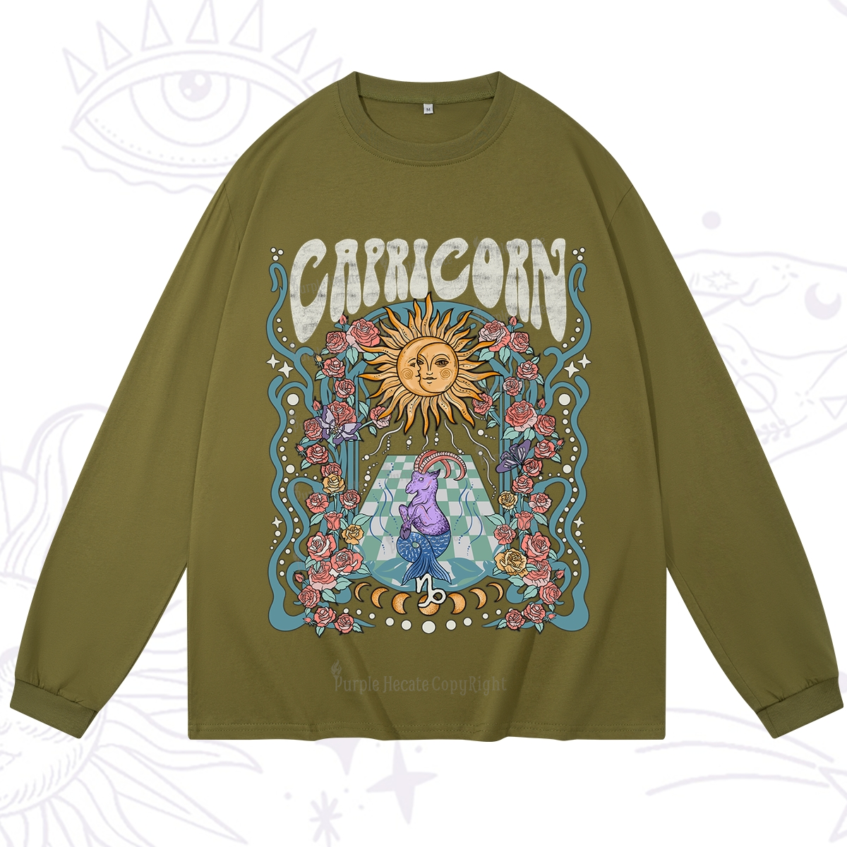 Purplehecate Capricorn Spirit Zodiac Long Sleeve T-Shirt