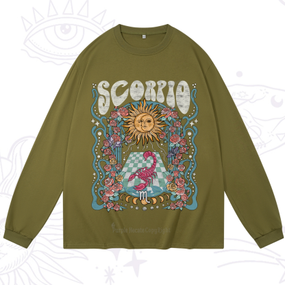 Purplehecate Scorpio Spirit Zodiac Long Sleeve T-Shirt