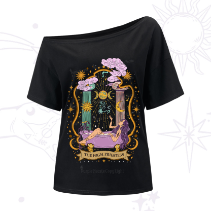 Purplehecate The High Priestess Goddess One-Shoulder T-Shirt