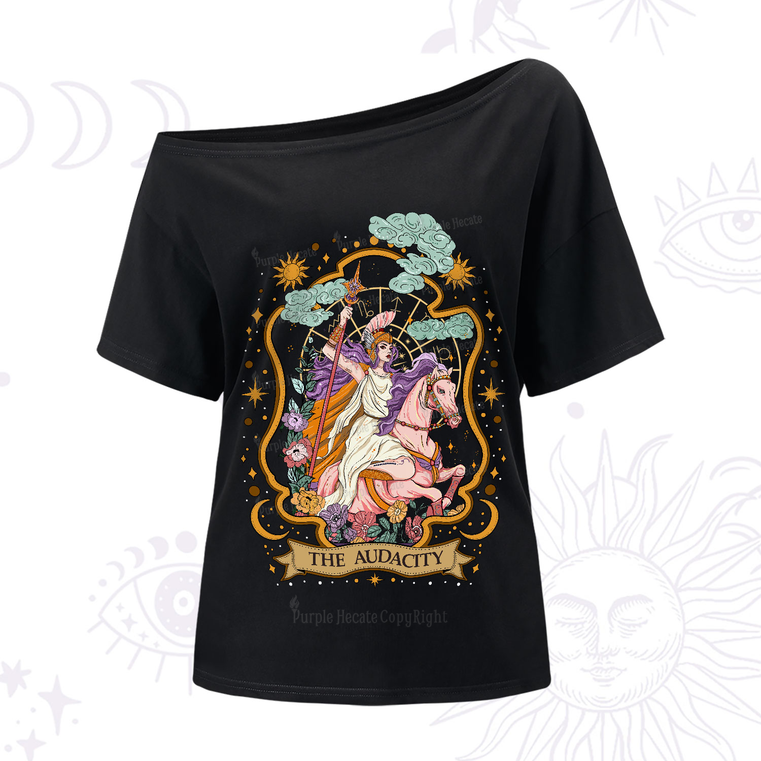 Purplehecate The Audacity Goddess One-Shoulder T-Shirt