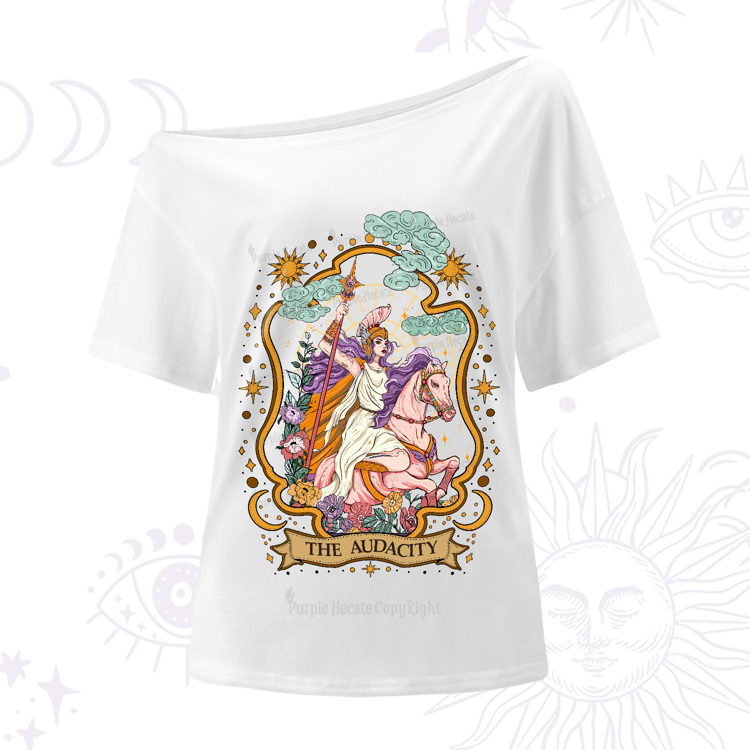Purplehecate The Audacity Goddess One-Shoulder T-Shirt