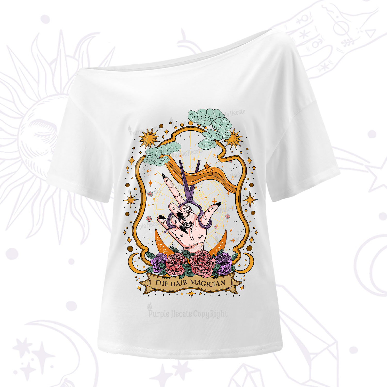 Purplehecate The Hair Magician One-Shoulder T-Shirt