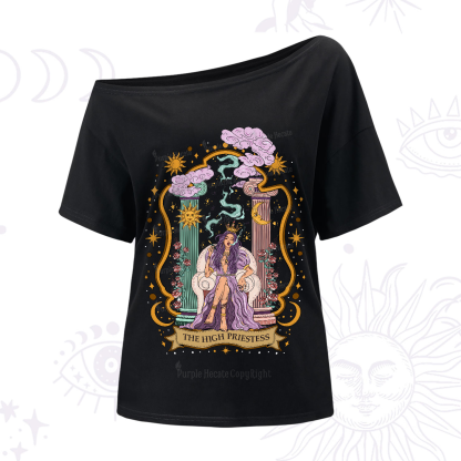 Purplehecate The High Priestess Goddess One-Shoulder T-Shirt