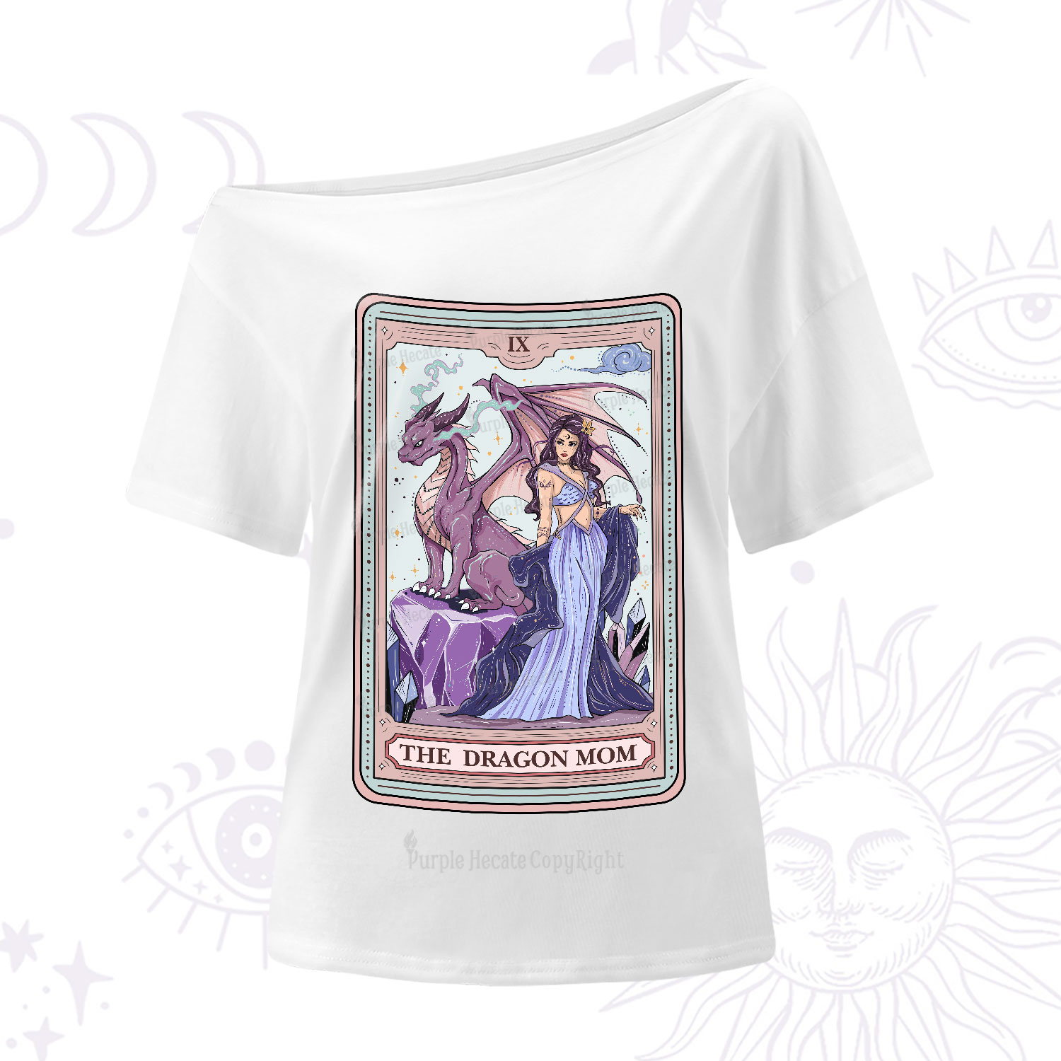 Purplehecate The Dragon Tarot One-Shoulder T-Shirt