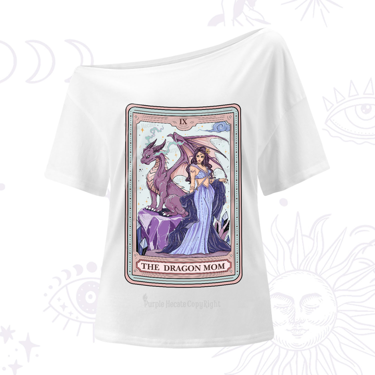 Purplehecate The Dragon Tarot One-Shoulder T-Shirt