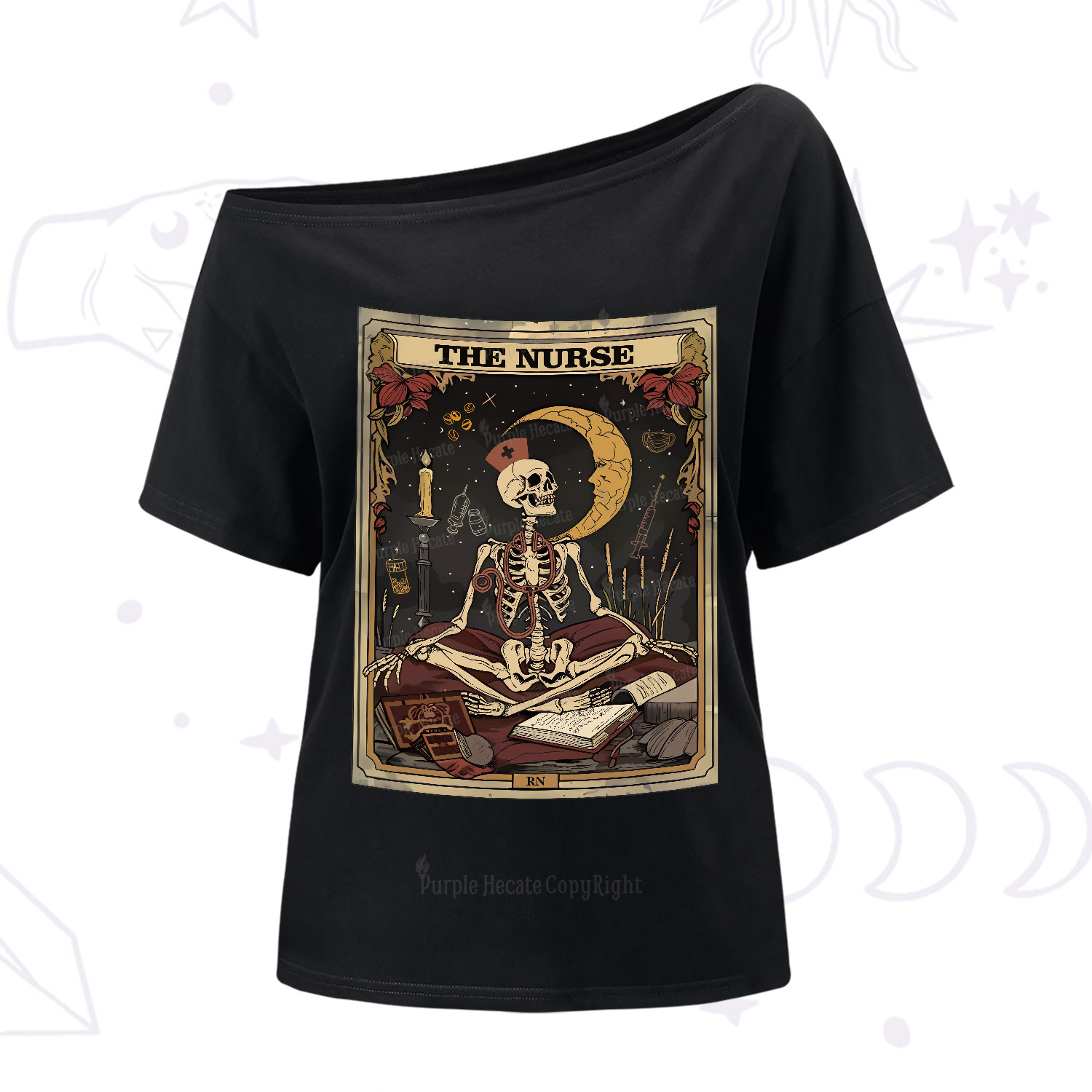 Purplehecate The Nurse Tarot Card One-Shoulder T-Shirt