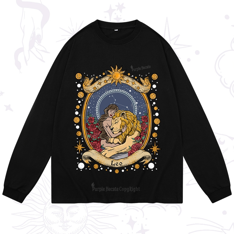 Purplehecate Celestial Leo Zodiac Long Sleeve T-Shirt