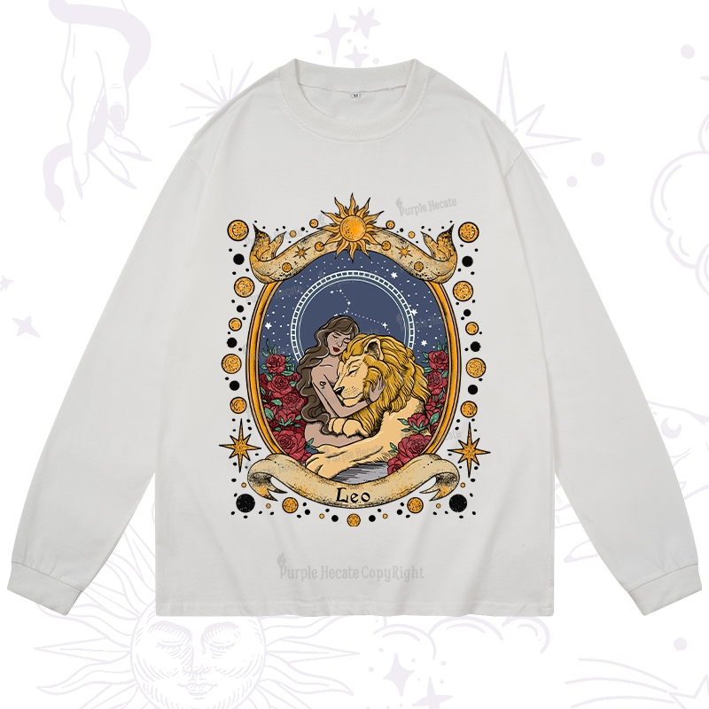 Purplehecate Celestial Leo Zodiac Long Sleeve T-Shirt