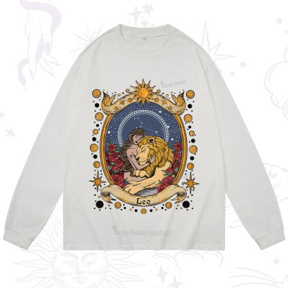 Purplehecate Celestial Leo Zodiac Long Sleeve T-Shirt
