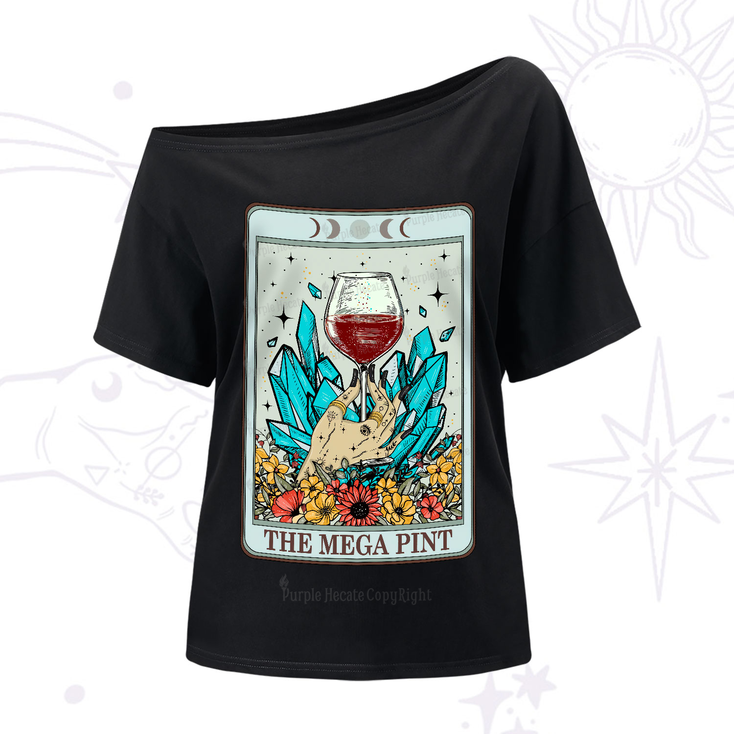 Purplehecate The Mega Pint Tarot One-Shoulder T-Shirt