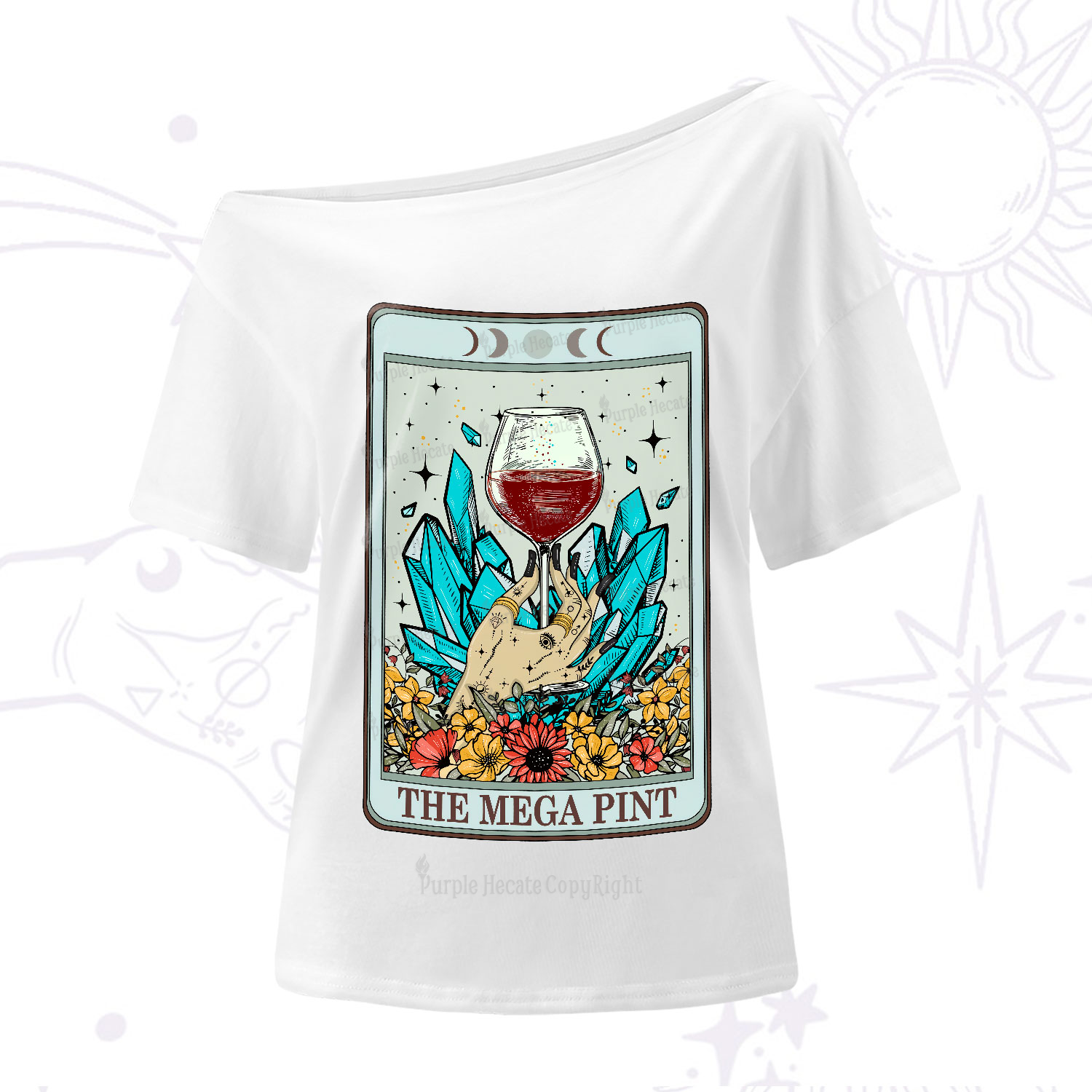 Purplehecate The Mega Pint Tarot One-Shoulder T-Shirt
