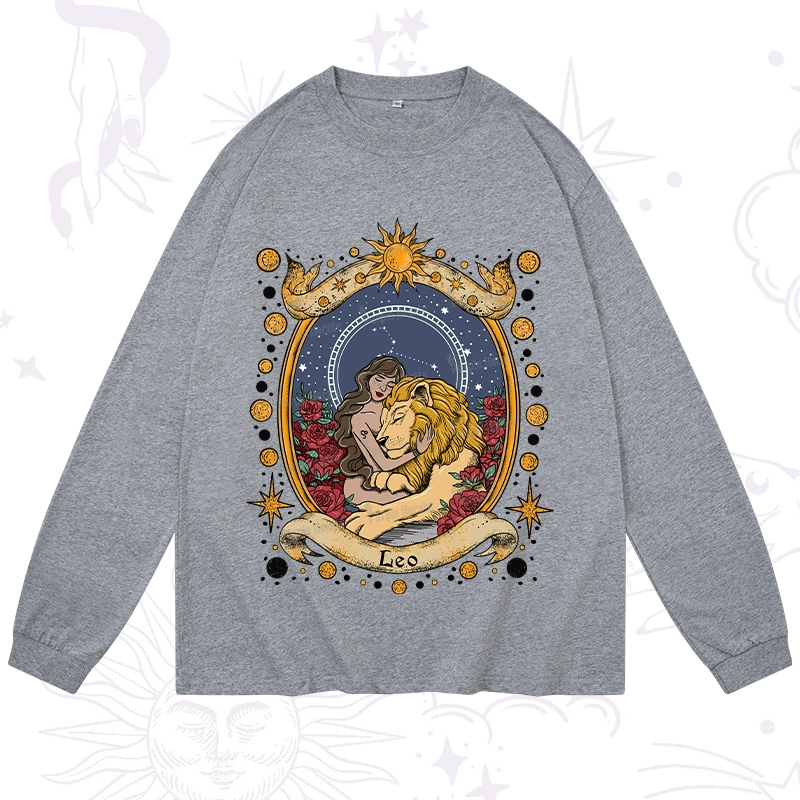 Purplehecate Celestial Leo Zodiac Long Sleeve T-Shirt