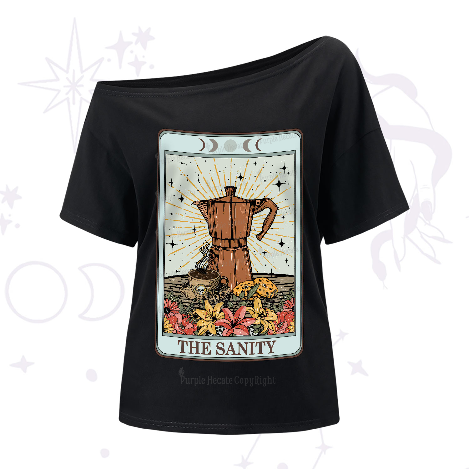 Purplehecate The Sanity Food Tarot One-Shoulder T-Shirt