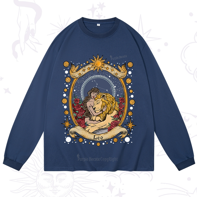 Purplehecate Celestial Leo Zodiac Long Sleeve T-Shirt