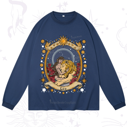 Purplehecate Celestial Leo Zodiac Long Sleeve T-Shirt