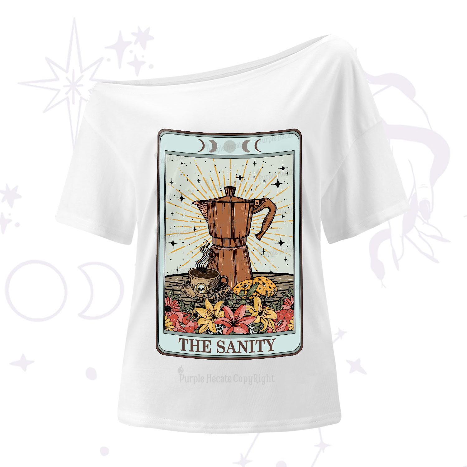 Purplehecate The Sanity Food Tarot One-Shoulder T-Shirt