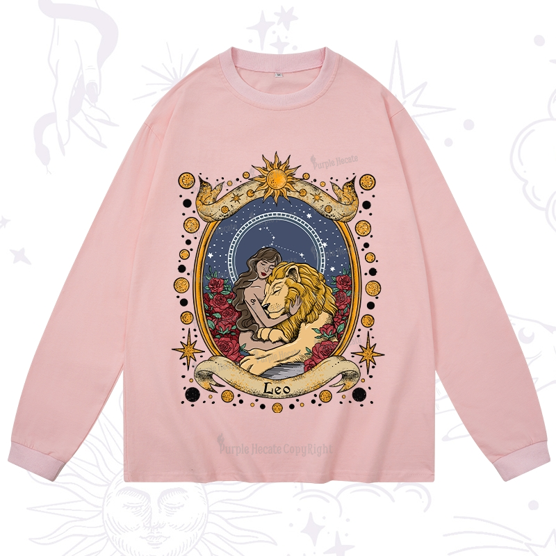 Purplehecate Celestial Leo Zodiac Long Sleeve T-Shirt