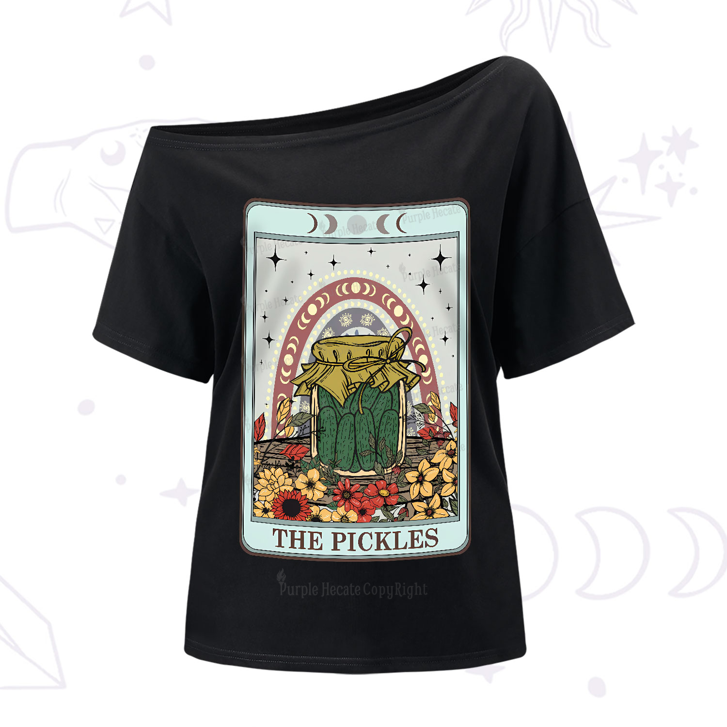 Purplehecate The Pickles Tarot One-Shoulder T-Shirt