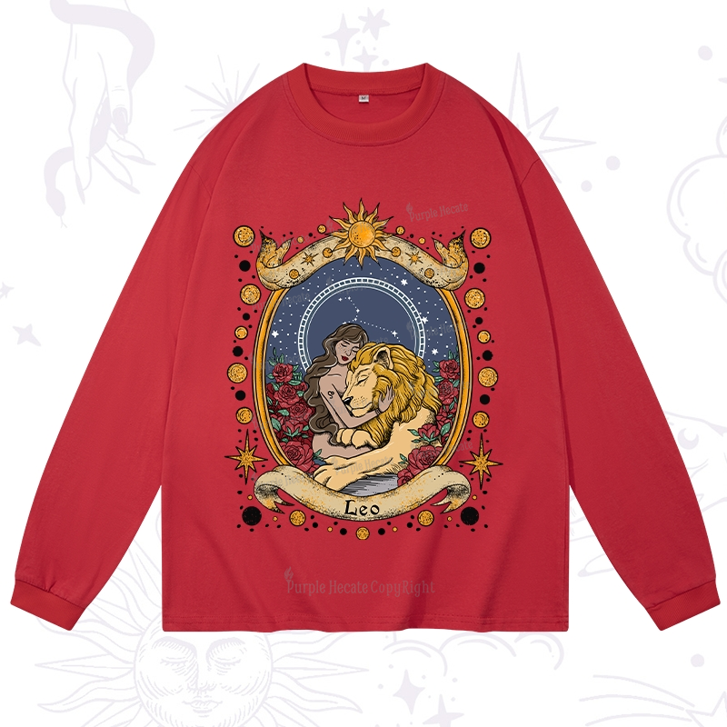 Purplehecate Celestial Leo Zodiac Long Sleeve T-Shirt