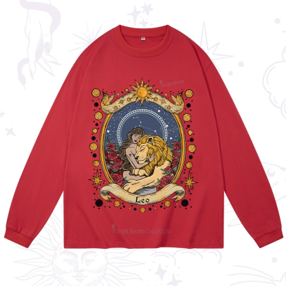 Purplehecate Celestial Leo Zodiac Long Sleeve T-Shirt