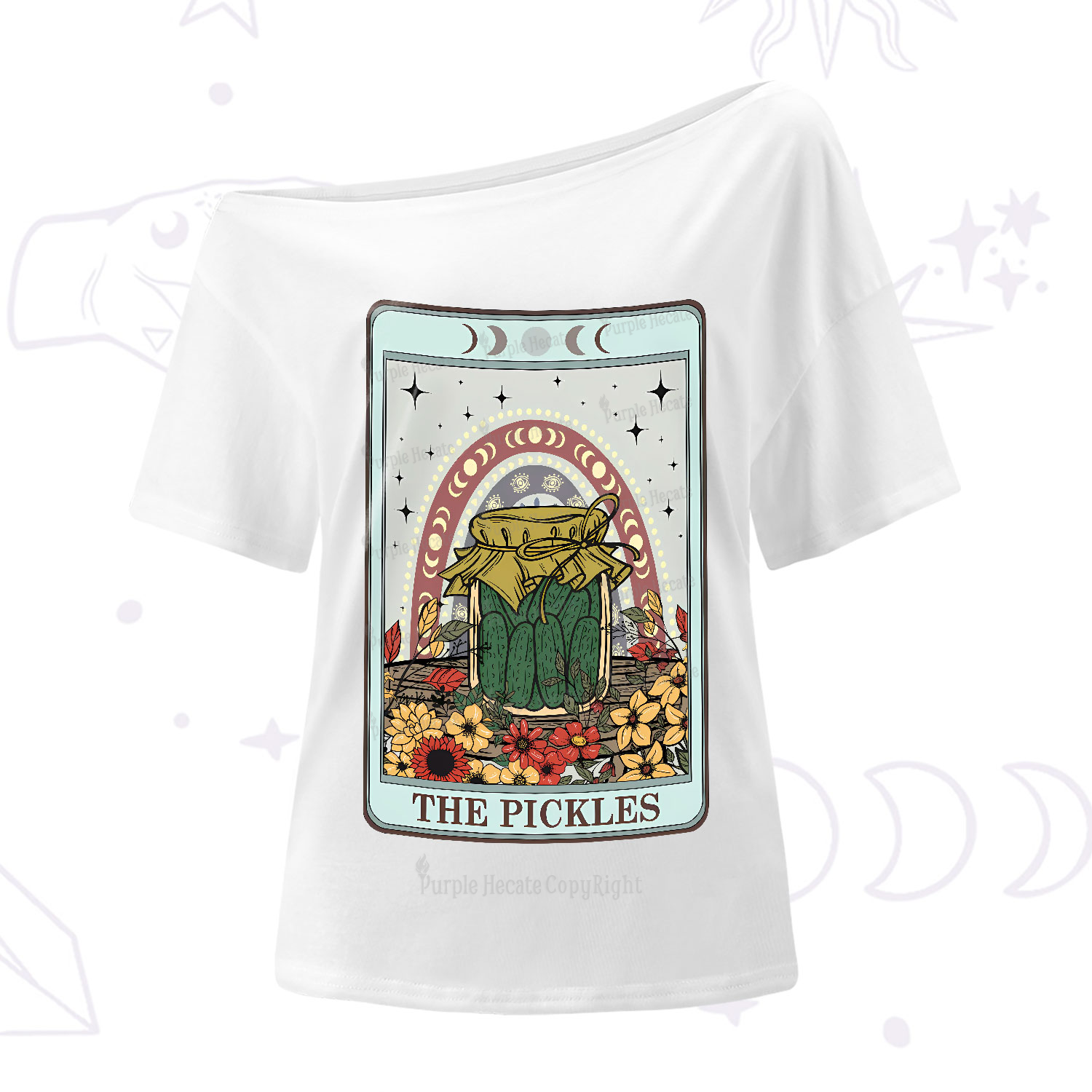 Purplehecate The Pickles Tarot One-Shoulder T-Shirt